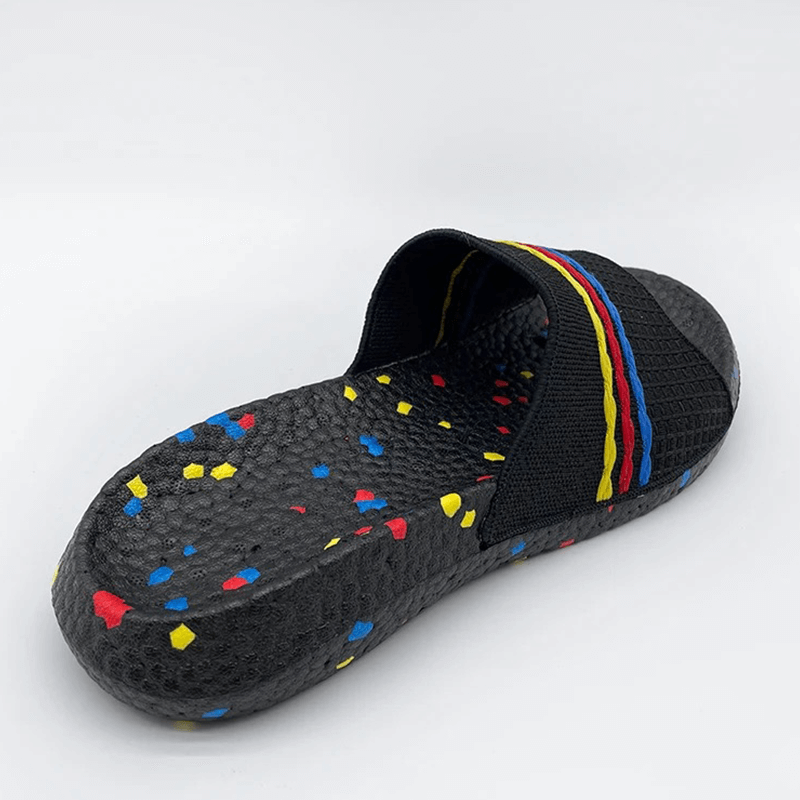 Multicolor Black E-TPU Rubber Knit Sandal Slipper For women