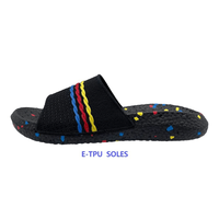 Multicolor Black E-TPU Rubber Knit Sandal Slipper For women