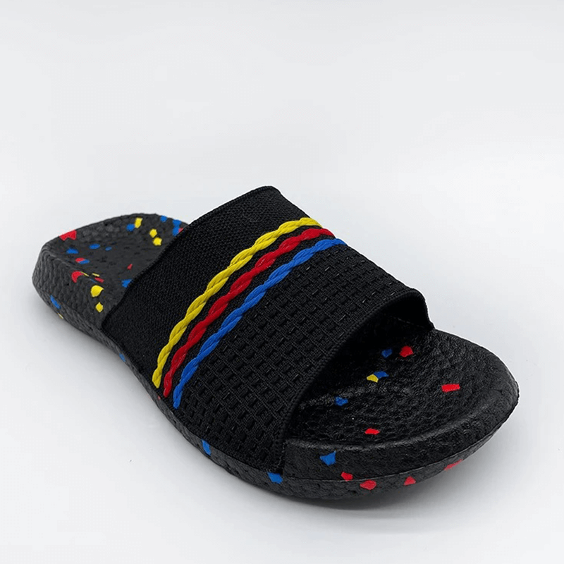 Multicolor Black E-TPU Rubber Knit Sandal Slipper For women